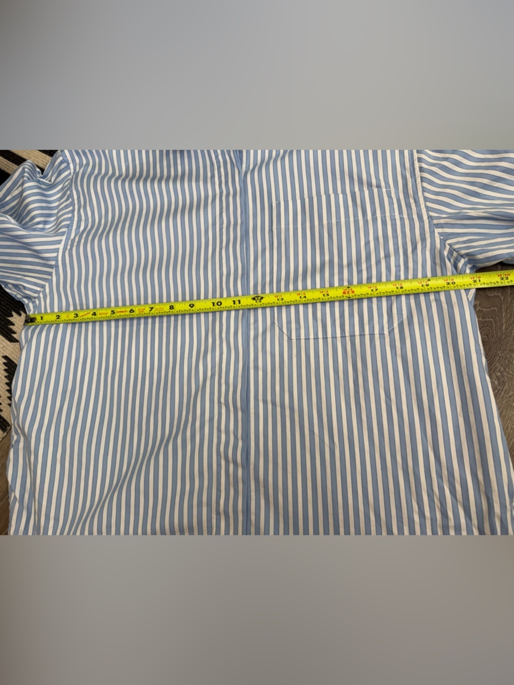 Seed Heritage Cotton Stripe Shirt in Frost Blue Stripe Size 8 - Picture 6 of 11